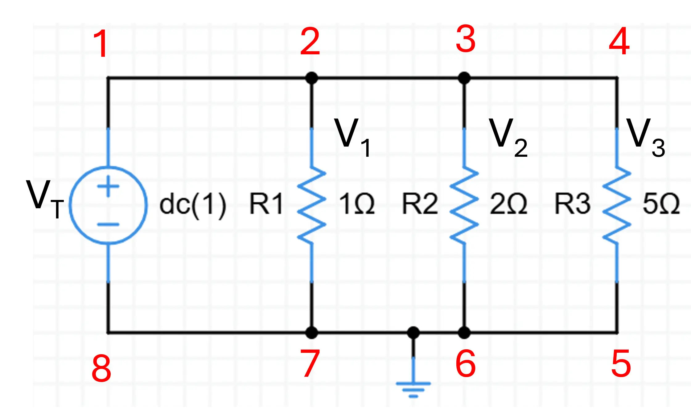 Diagram showing voltage in a parallel circuit