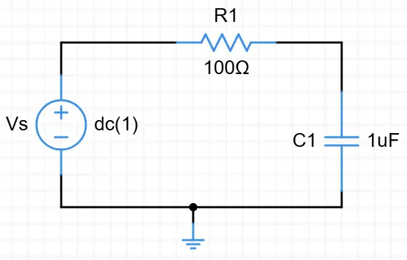 Diagram showing current through a series circuit